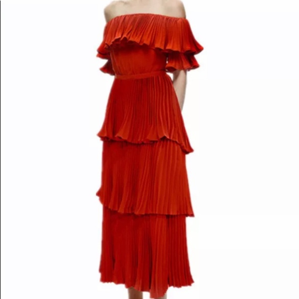 Ruffle Red Maxi Dress - Picture 1 of 3
